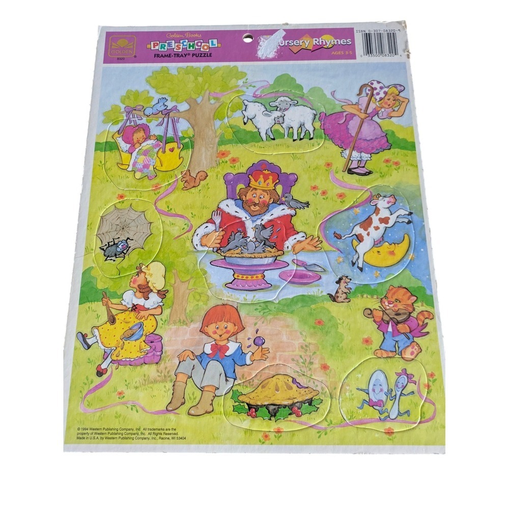 Golden Books Preschool Frame Tray Nursery Rhymes Puzzle 1994